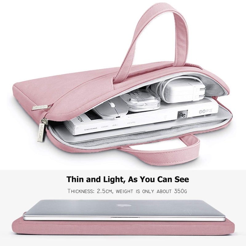 HSEOK Laptop Shoulder Bag 13 13.3 14 Inch Case Compatible with MacBook Pro 14 2025-2021 M4/M3/M2/M1, Mac Air/pro 13-13.3 Inch and Most Popular 13-14 Notebooks,Spill-Resistant Briefcase, Pink - Image 4